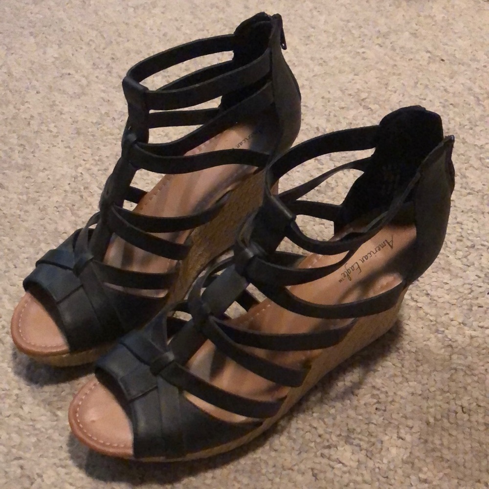 Black Wedge Heel